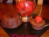 Fondant chocolat et son coeur rouge