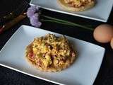 Tartelettes aux lardons et oeufs brouillés