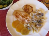 Escalopes de poulet, sauce crémeuse un peu ratée