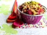 Crumble  aux fraises, framboises et pistaches