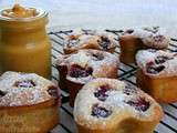 Financiers à la confiture de lait et aux framboises