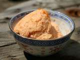 Glace au yaourt à l'abricot et sa salade de fruits