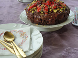 Fondant chocolat fraises et pistaches