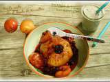 Pommes au Four { Canelle et huile de Noisettes } et Smoothie Yaourt et Raisins