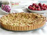 Tarte-*Crumble aux cerises et aux pistaches