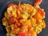 Salade de tomates , truite fumée