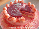 Entremets pralines roses et framboises