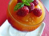 Soupe de melon aux framboises