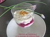 Verrine de betterave à la mousse de chèvre frais