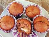 Muffins cacao, chocolat blanc fondant et huile d'olive