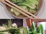 Pak choi au bouillon de combawa et sésame {recette légère}