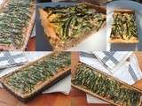 Tarte aux asperges sauvages {pâte à la farine d'épeautre et huile d'olive}