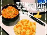 Oeufs brouillés et salade de crudités