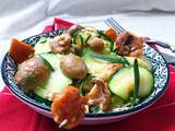 Poêlée végétarienne Cèpes Girolles Courgettes Oeufs Romarin