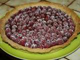 Tarte aux framboises sur ganache chocolat blanc vanillé