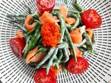 Salade de haricots verts au saumon fumé