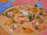 Soupe de melon aux crevettes