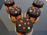 Entremets choco-noisette et passion-mangue