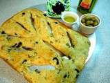 Fougasse aux olives noires vertes