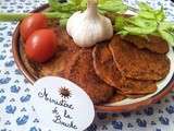 Galettines de sarrasin et manioc à la tomate, céleri et ail