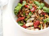 Salade de légumes secs et épeautre aux herbes