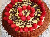 Tarte renversée chocolat/pistache/framboises