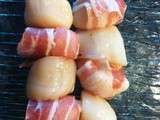 Brochettes de St Jacques au Lard