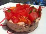 Tartare de tomates aux rillettes de thon