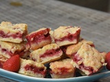 Carrés aux fraises et crumble