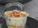 Pâtes à la carbonara façon tiramisu en verrine