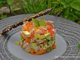 Tartare de tomates, d'avocat et de thon