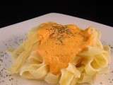 Tagliatelles sauce au poivron rouge et tomates sechees