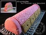 Bûche Framboise sur Financier de Spéculoos