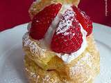 Choux à la crème chantilly vanillée et ses fraises