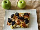 Bruschetta pommes Granny Smith aux deux boudins (Bruschetta Granny Smith apples with boudin black and white)