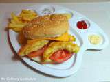 Burger de poulet pané maison (Homemade breaded chicken burger)