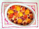 Clafoutis aux pêches, abricots et framboises (Peaches, apricots and raspberries clafoutis)