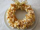 Couronne de Noël en pop-corn (Popcorn Christmas crown)