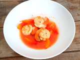 Noix de St Jacques à l'orange sanguine (Scallops with blood orange)