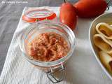 Pesto rosso ou pesto de tomates confites et fraîches à ma façon (Pesto rosso or pesto roasted tomatoes and fresh in my way)