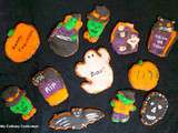 Petits sablés shortbread d'Halloween décorés à la Chicorée Leroux (Small Halloween decorated shortbread biscuits Halloween ith Leroux chicory)