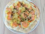 Pizza au saumon fumé (Pizza with smoked salmon)