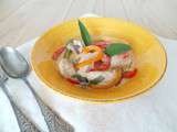 Poulet au lait de coco, poivrons et sauge (Chicken in coconut milk, peppers and sage)