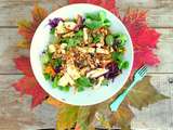 Salade d'automne au gouda au cumin, noix et noisettes (Autumn salad with cumin gouda, walnut and hazelnut)