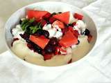 Salade de fruits rouges, gingembre et yaourt