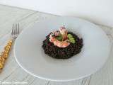 Salade de lentilles Beluga (ou lentilles caviar) aux crevettes marinées (Beluga lentil salad (or caviar lentils) with marinated shrimps)