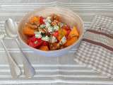 Salade de melon et pastèque au roquefort (Melon and watermelon salad with roquefort)