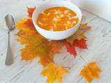 Soupe de courge, carottes et mimolette (Pumpkin soup, carrots and mimolette)