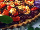 Balsamic caramelised red onion, goats cheese and tomato tart // Tarte aux oignons rouges caramélisés au balsamique, aux tomates et fromage de chèvre