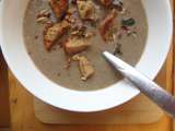 Creamy mushroom soup with sourdough sage and garlic croutons // Velouté de champignons et croutons de pain au levain, à l'ail et à la sauge